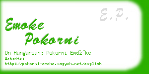 emoke pokorni business card